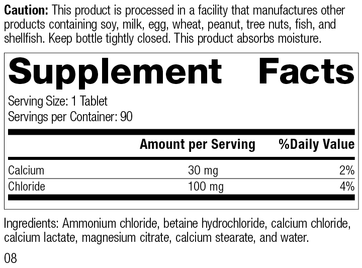 Cal-Amo®, 90 Tablets, Rev 08 Supplement Facts