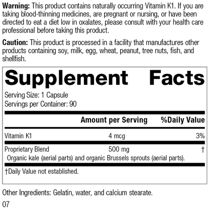 Cruciferous Complete™, 90 Capsules, Rev 07 Supplement Facts