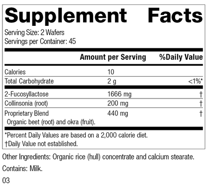 GI Stability™ 90 Wafers, Rev 02 Supplement Facts