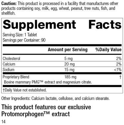 Mammary PMG R14 Supplement Facts