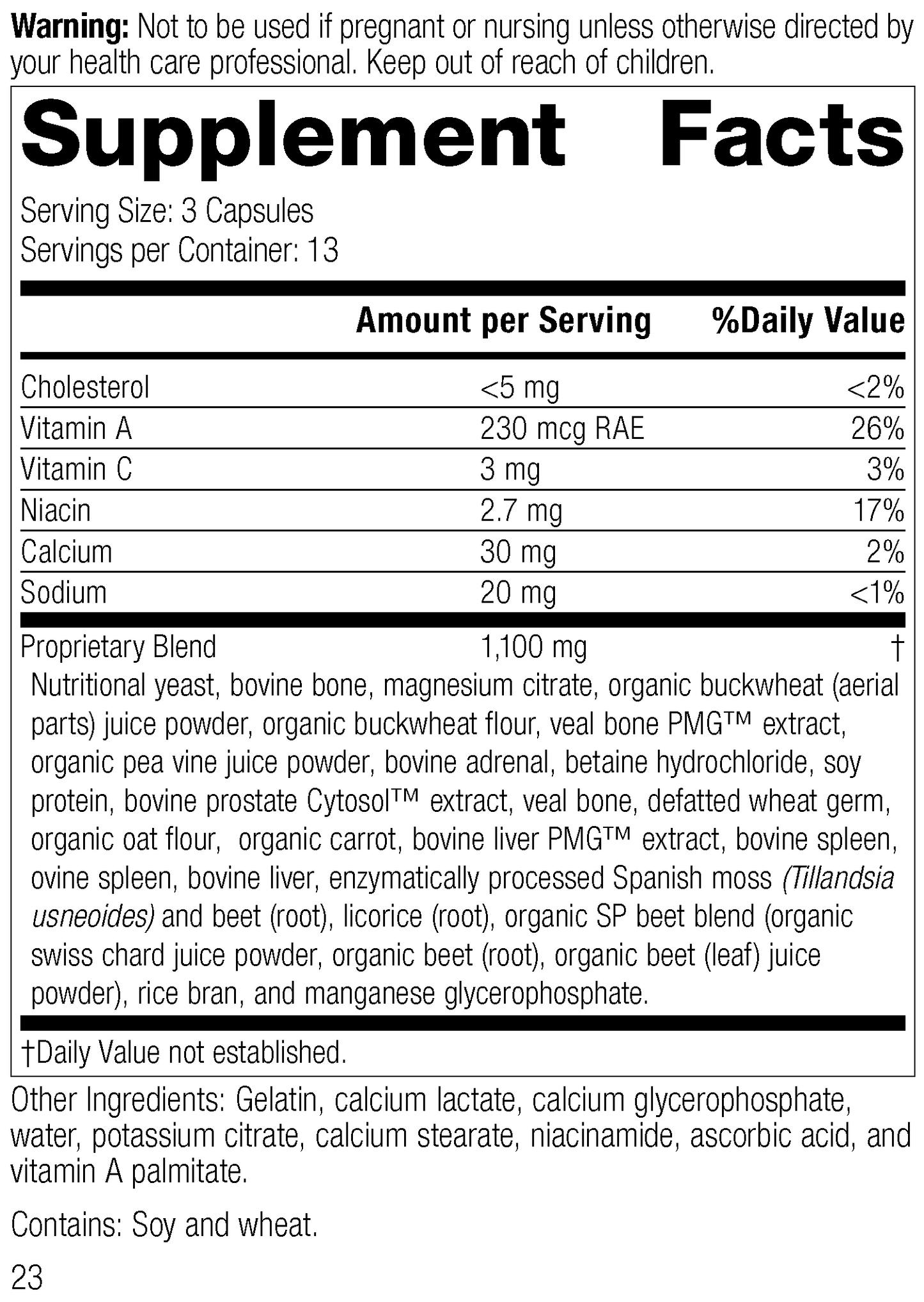 Rumaplex®, 40 Capsules, Rev 23 Supplement Facts