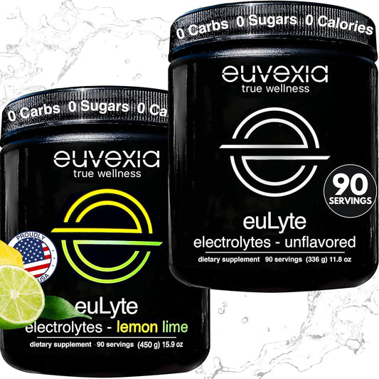 eulyte Electrolyte Powder Bundle – Unflavored + Lemon-Lime